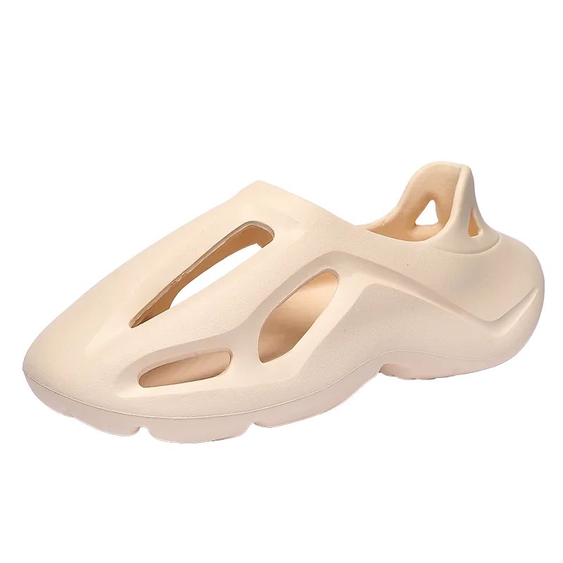 Men's Slippers Summer Soft EVA Beach Hole Shoes Outdoor Women's Slide Non-slip Personalized Hollow Shoes 36-47