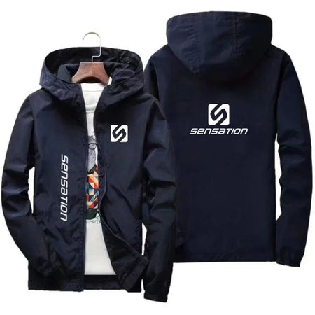 New men's daily large-sized waterproof street jacket, sun-protective windbreaker, and autumn hooded mountain bike jacket