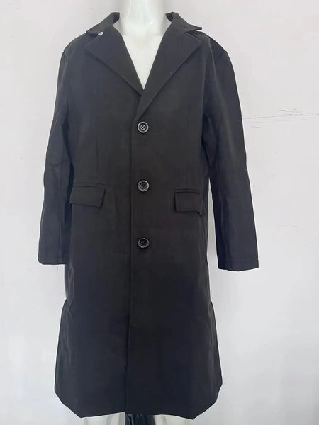 Autumn and Winter Casual Men's Clothing, British Style Woolen Overcoat, New Korean Style Solid Color Long Windbreaker S-XXXL