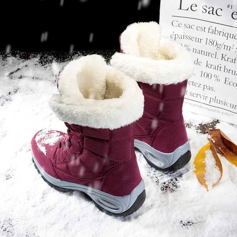 Winter Women Boots Platform Shoes Keep Warm Thigh High Snow Boots Outdoor Ladies Slip on Comfortable Waterproof Fur Femme Boots