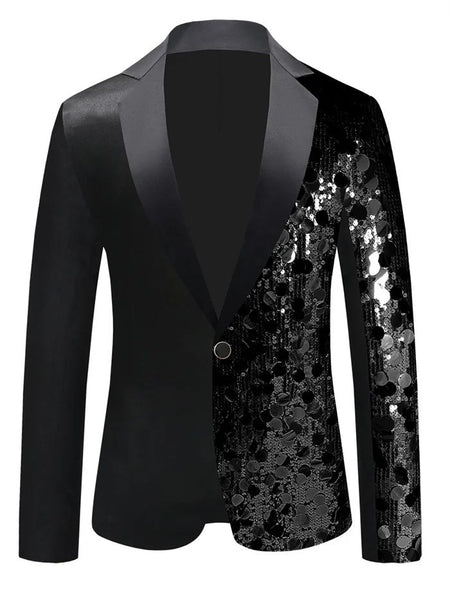 New Men Luxury Sequin Suit Jacket Silver / Gold Fashion Singer Bar KTV Dance Party Stage Performance Dress Blazers Coats