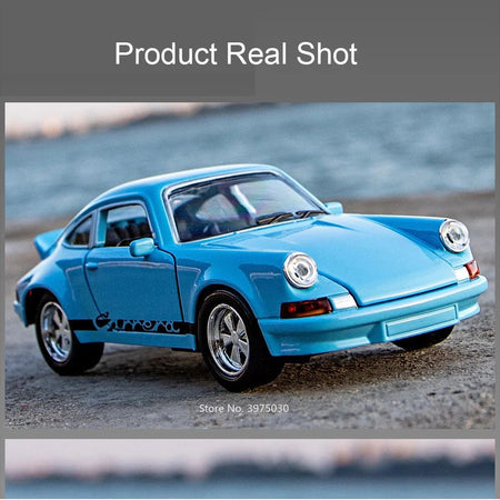 1:36 Porsche 911 Carrera 1974 Toy Models Alloy Diecast Cars 4 Doors Opened Light Sound Miniature Vehicles Boys Educational Toys