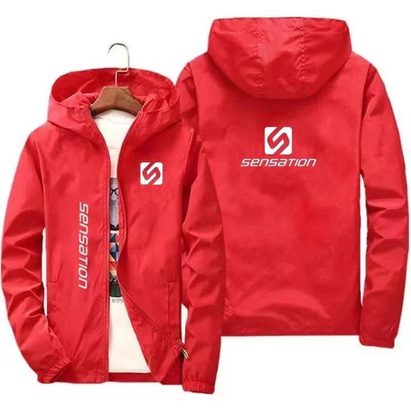 New men's daily large-sized waterproof street jacket, sun-protective windbreaker, and autumn hooded mountain bike jacket