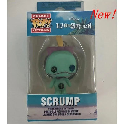 New 22 Styles Funko Pocket pop Keychains Mickey Mouse Minnie Donald Duck Stitch Angel Elvis TIKI Lilo Scrump Vinyl Figure Toys