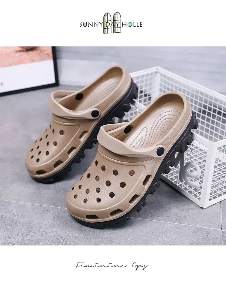 Men Clogs Sandals Outdoor Casual Shoes EVA Lightweight Slippers Summer Sandalias Platform Hombre Women Beach Large Big Size 50