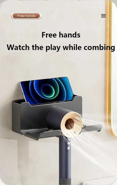 Hair Dryer Holder Wall Dryer Cradle Straightener Stand Hairdryer Organizer Box Toilet Blower Holder Shelf Bathroom Accessories