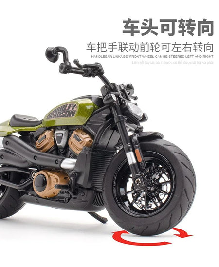 1:12 Harley SPORTSTER S Motorcycle High Simulation Diecast Metal Alloy Model car Sound Light Collection Kids Toy Gifts M41