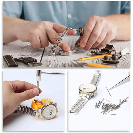 Watch Repair Tool Kit Watch Link Pin Remover Shell Opener Spring Bar Remover Clock Battery Replacement Strap Needle Set Accessor