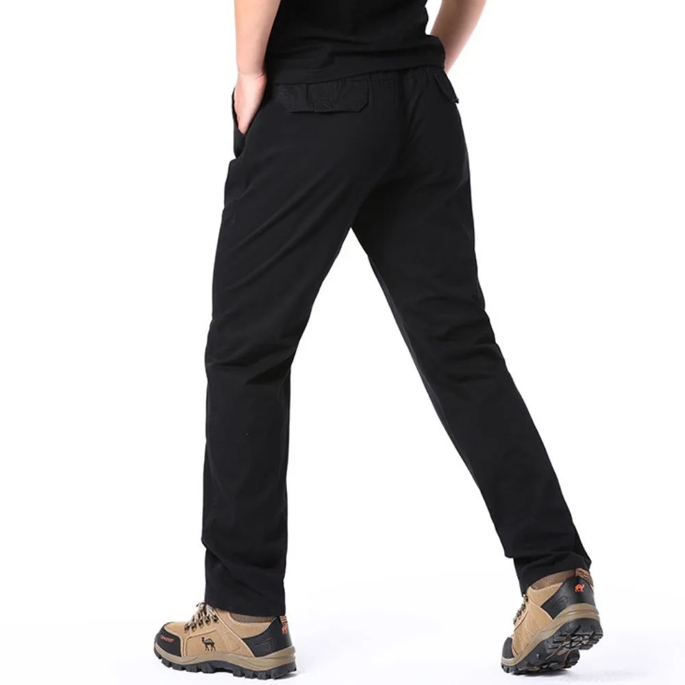 Casual Pants Men's Spring Autumn Cotton Cargo Trousers Plus Size Large Sports Pants Loose Straight Man Elastic Waist Pants