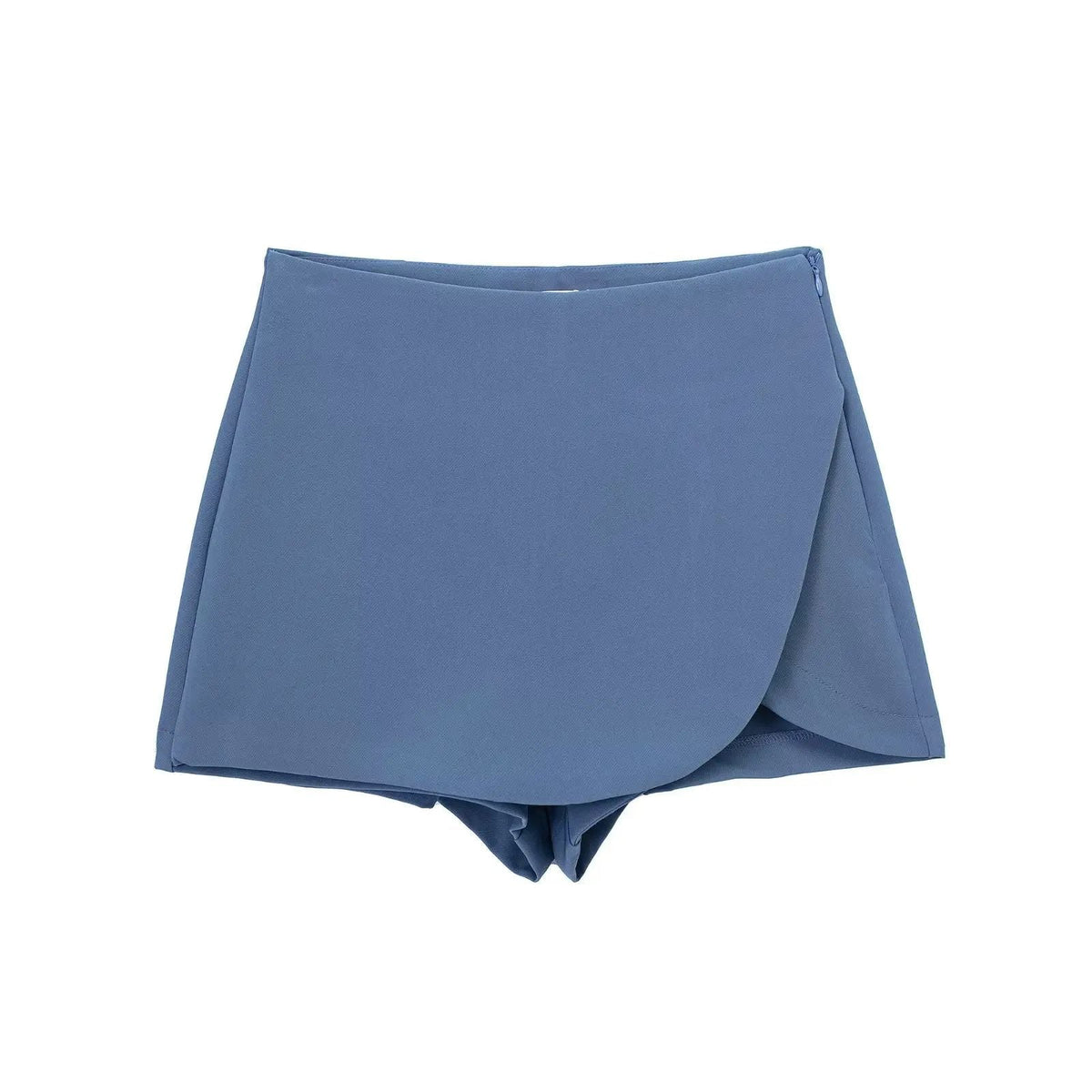 Willshela Women Fashion Solid Side Zipper Skirts Shorts Vintage High Waist Female Chic Lady Shorts