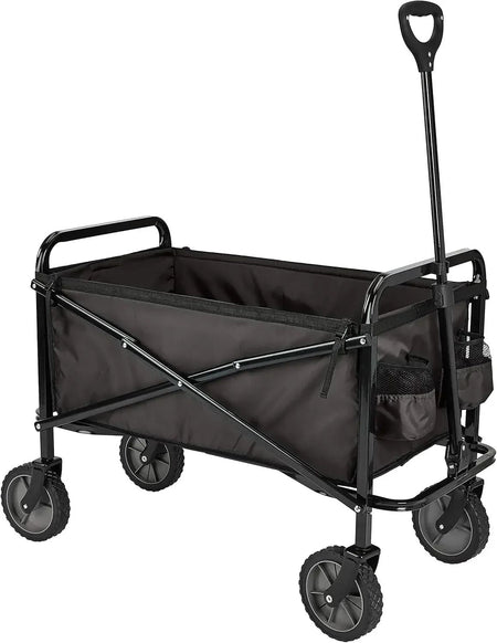 Collapsible Folding Heavy Duty Utility Wagon for Outdoor Sports, 265 pounds Weight Capacity, Camping, Garden, and Shopping=