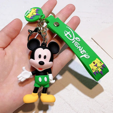 Disney Anime Mickey Keychain Cartoon Stitch Cute Minnie Keyring Student Bag Hanging All-match Car Key Chain Christmas Gifts