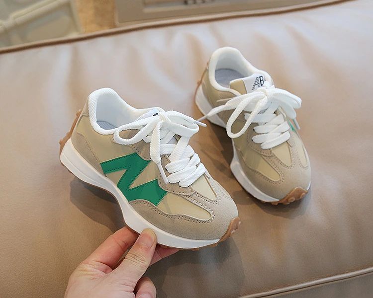 Children's Spring New Leather Upper Sneakers Kids Non-Slip Casual Shoes Boys Girls Soft Sole Students Tennis Toddler Sport Shoes