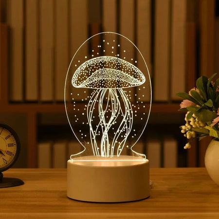 USB Operated 3D Acrylic LED Night Light Festival Birthday Kids Gifts Bedroom Bedside Decor Night Lamp Home Novelty Lighting