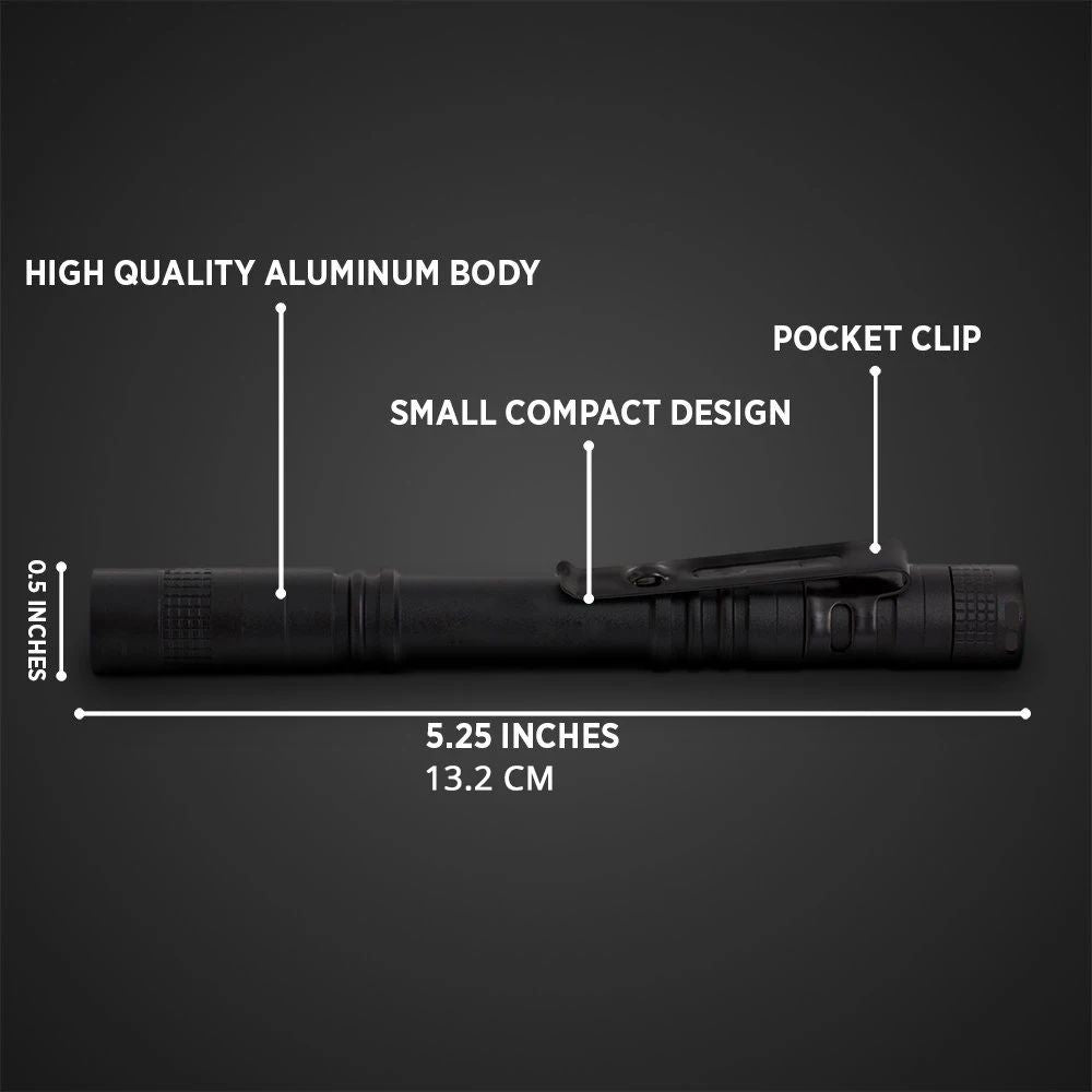 Mini Portable LED Pen Light Flashlight Powered By AAA Battery Torch With Pen Clip Outdoor Camping Emergency Lighting Flashlight