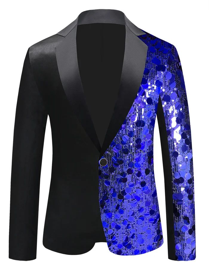 New Men Luxury Sequin Suit Jacket Silver / Gold Fashion Singer Bar KTV Dance Party Stage Performance Dress Blazers Coats