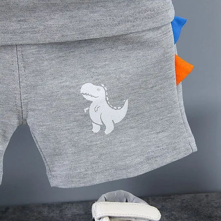 Summer Kids Outfits Baby Boys Clothes Set Dinosaur Printed Turn-down Collar T-Shirts Tops+ Shorts 2PCS/Suit Infant Clothing Sets