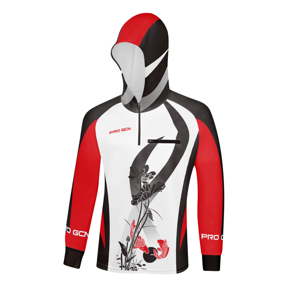 Hooded Fishing Jerseys Quick Drying Sun Protection Fishing Shirts Breathable Men Long Sleeve Fishing Clothing