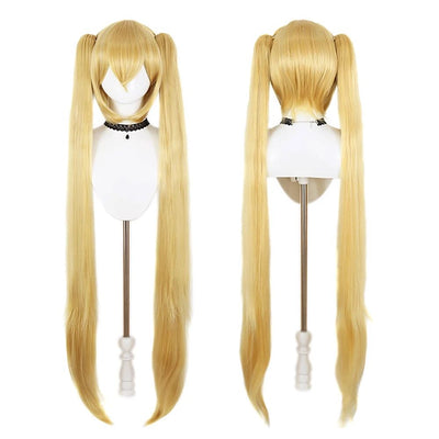 High-Quality Anime Miku Cosplay Synthetic Hair 46-Inch Detachable Double Ponytail Halloween Carnival Party Wig Heat-Resistant
