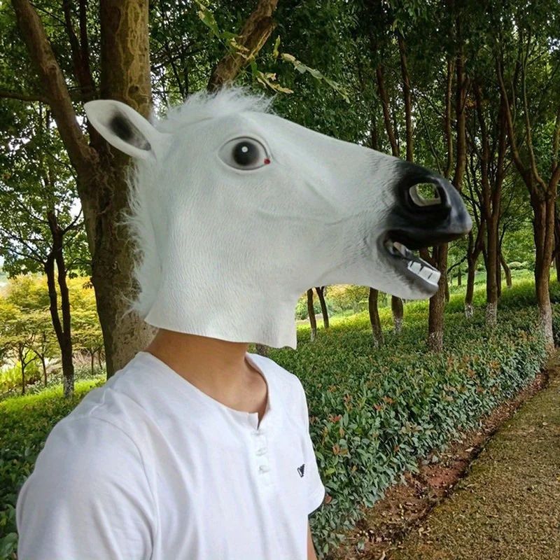 1 Pcs Funny Halloween Mask Halloween Decorations Horse Head Latex Masks Masquerade Party Decorations Adult Happy Halloween
