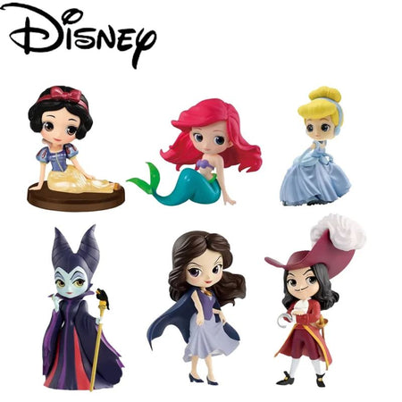 Bandai Original Disney Anime Figure Sitting Villain Doll Q Version Kids Toys Home Decoration Girl'S Birthday Model Cute Toy Gift