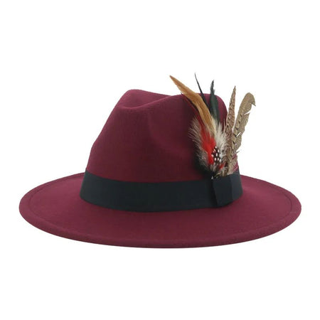 Hat Fedoras Winter Women Hats Men Felt Hat Feather Luxury Fashion Casual Wedding Decorate Men Women Fedora Chapeau Femme Bonnet