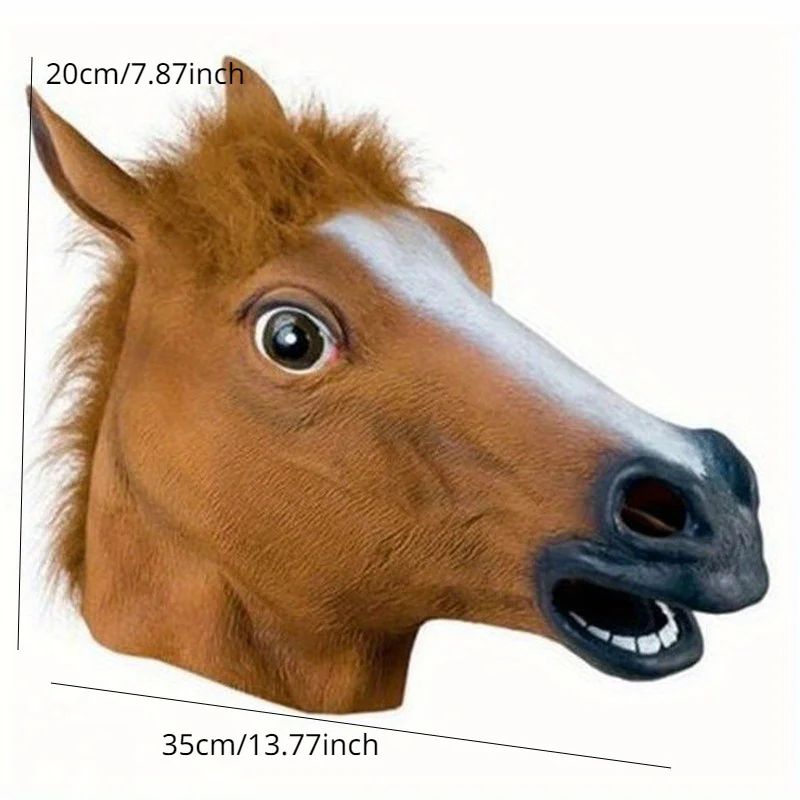 1 Pcs Funny Halloween Mask Halloween Decorations Horse Head Latex Masks Masquerade Party Decorations Adult Happy Halloween