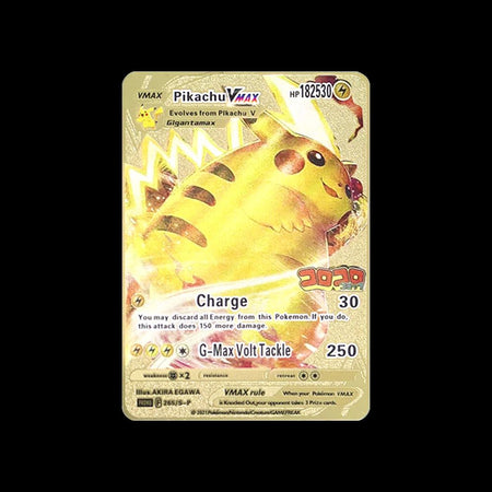 Pokemon 183200 Points High Hp  Gold Black English French Metal Cards Vmax Mega GX Game Collection Cards Charizard Pikachu Mewtwo