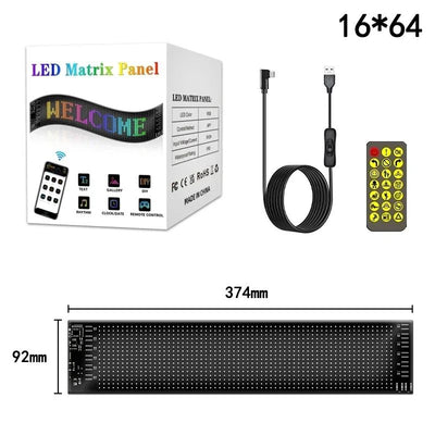 LED Sign Matrix Pixel Panel Scrolling Bright Led Eyes For Truck Signboard Flexible USB LED Car Sign Bluetooth App DIY Control