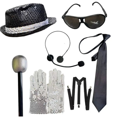 80s 90s Hip Hop Michael Jackson 5 Costume Boys Superstar Singer Outfit Halloween Carnival Stage Dance Cosplay Party Wear