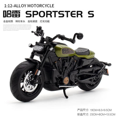 1:12 Harley SPORTSTER S Motorcycle High Simulation Diecast Metal Alloy Model car Sound Light Collection Kids Toy Gifts M41