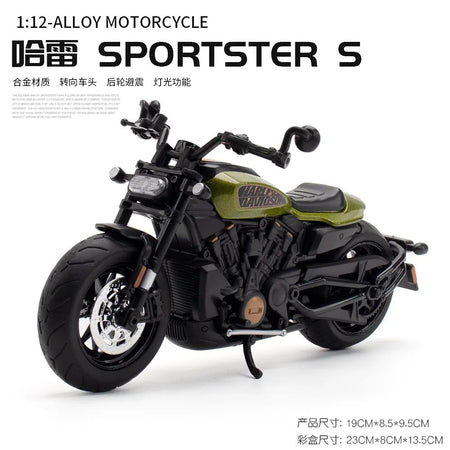 1:12 Harley SPORTSTER S Motorcycle High Simulation Diecast Metal Alloy Model car Sound Light Collection Kids Toy Gifts M41
