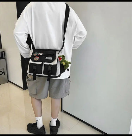 Harajuku Men Nylon Crossbody Bags for Women Messenger Bag Girls School Book Bags Youth Canvas Handbags Shoulder Bag Sac Bolsas