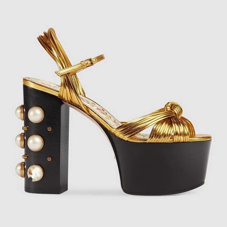 Luxury Brand Women's Summer Fashion Metal Platform Sandals Large 34-42 Super High Heel Thick Bottom Rivet Party Women's Shoes