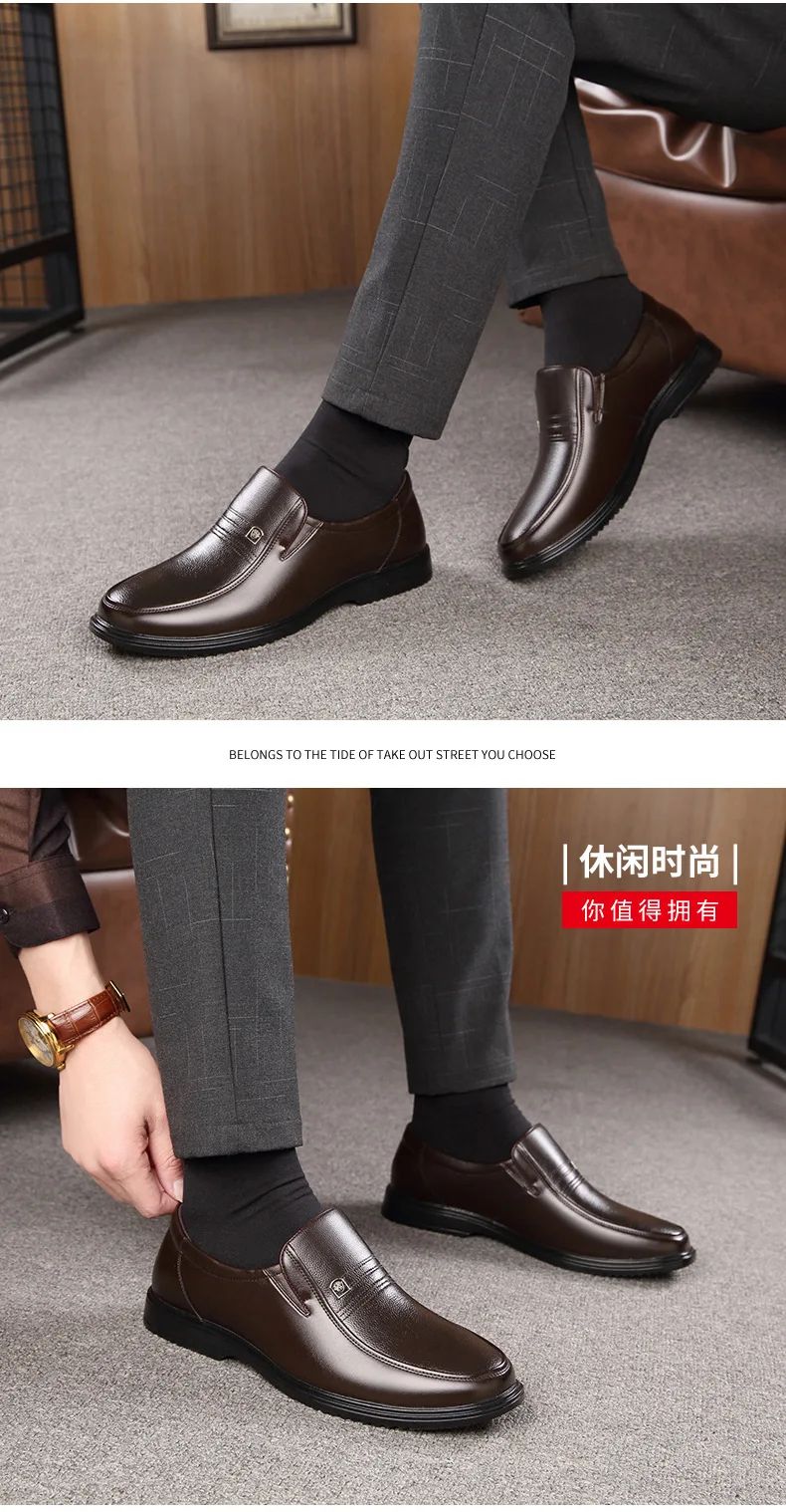 Genuine Leather Handmade Shoes Men Loafers Slip On Business Casual Shoes Classic Soft Leather Hombre Breathable Men Shoes Flat