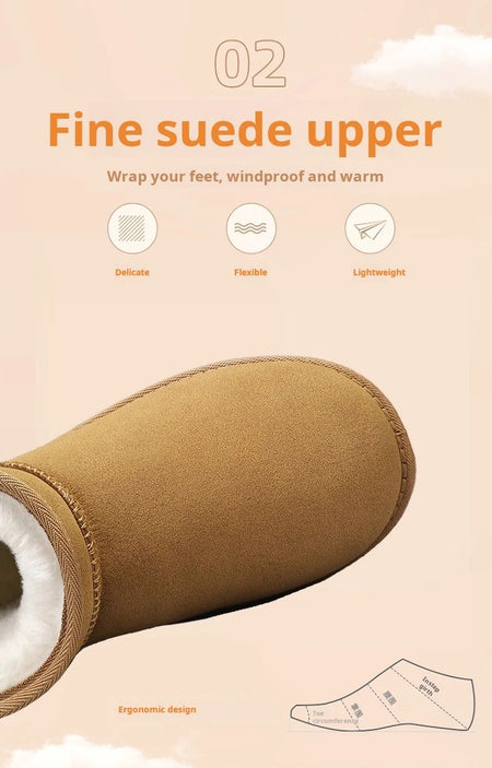 Mens Shoes Classic Top Quality Suede Leather Ankle Boots 2025 Winter Snow Boots for Men New Fashion Australia Boots 36-45
