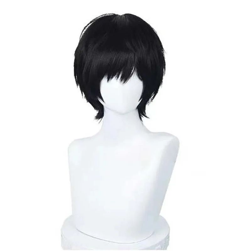 Anime Chainsaw Man Yoshida Hirofumi Cosplay Wig Short Black Heat Resistant Synthetic Hair Man Party Wigs