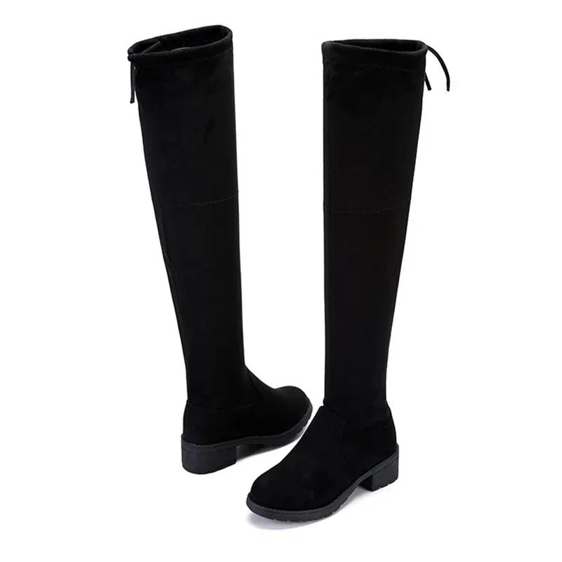 Women Heigh Tened Suede Long Boot Autumn New Woman Bottomed High Boot Elastic Fashion Boots Female Knight Shoes