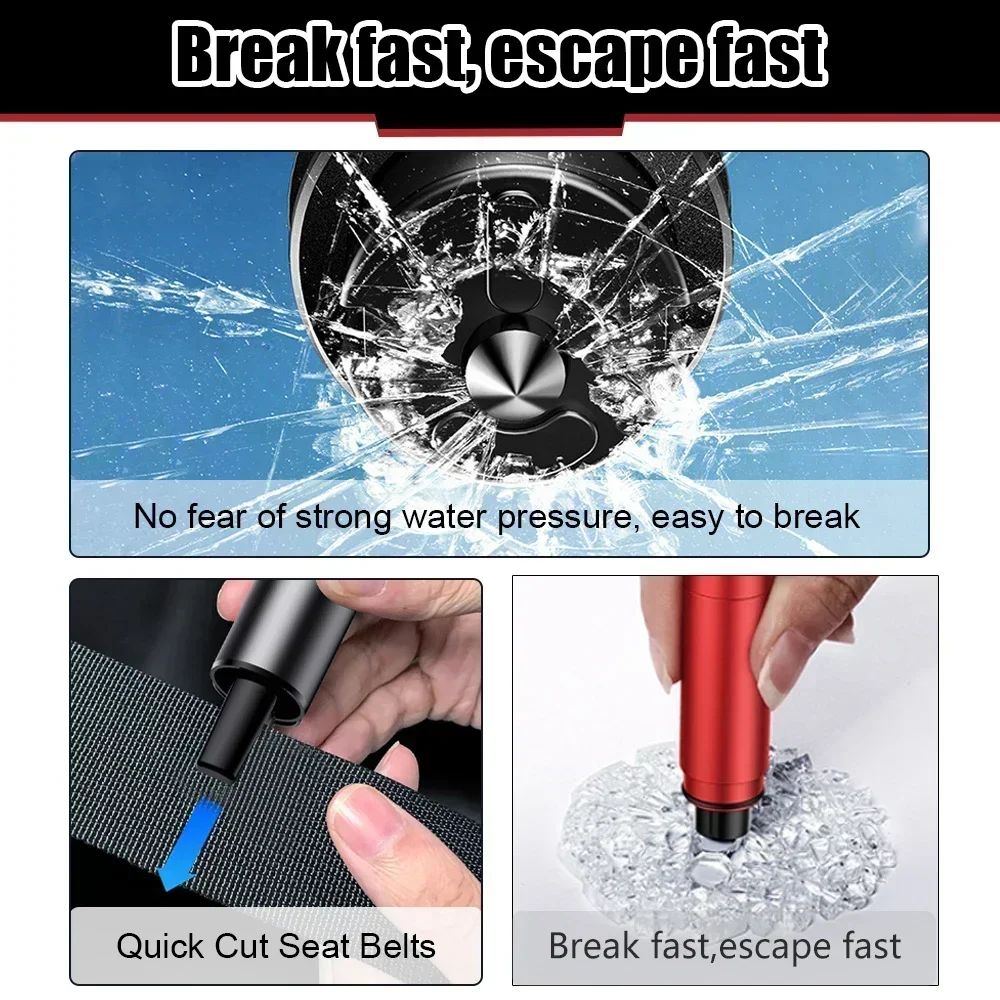 1/4 Pcs Car Safety Hammer 2 in 1 Emergency Glass Breaker Cut The Seat Belt Rescue Tool English Packing Car Accessories