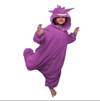 TAKARA TOMY Pokemon Jigglypuff Pikachu Gengar Snorlax Onesie Kigurumi Kids Cosplay Bulbasaur Halloween Pijama Anime Pajamas