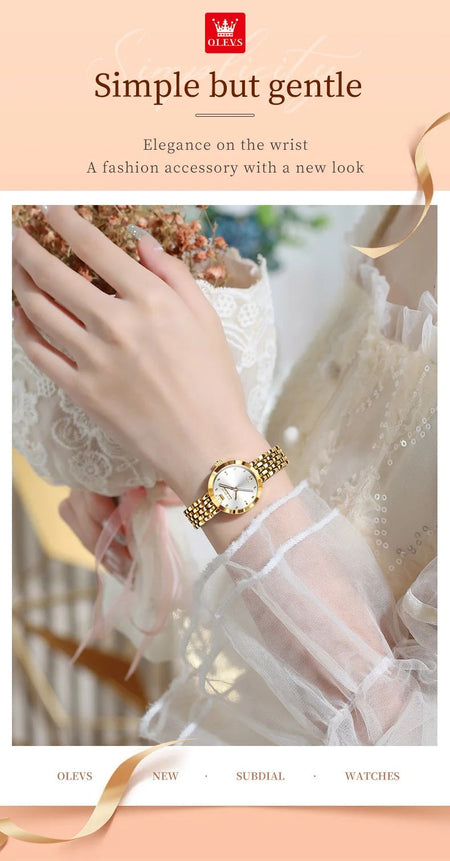 OLEVS 9992 Luxury Women's Watches Elegant Luxury Gold Watch for Women Quartz Waterproof Wristwatches Ladies Relojes Para Mujer