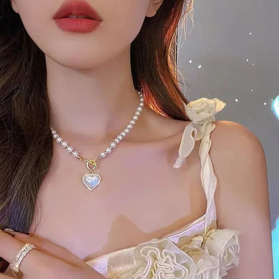Europe and America Fashion Gold Color Stainless Steel Water Drop Tassel Pendant Necklace for Women Clavicle Chain Paty Jewelry