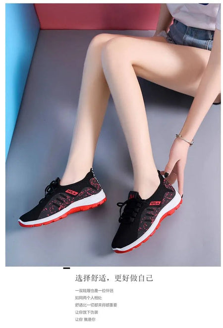 Vulcanize Shoes Women Platform Sneakers Summer Light Breathable Mesh Sports Shoes Ladies Outdoor Wear-resistant Jogging Trainers
