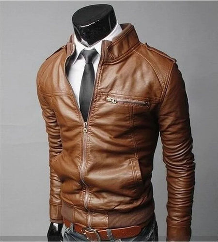 MRMT 2025 Brand New Men's  Motorcycle Leather Jacket Slim Men Leather Jacket Outer Wear Clothing For Male Garment Man Jackets