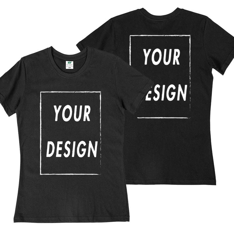 UE Size Custom Team T-shirt for Women, Add Your Own Design in Front and Back, Print and Text, High-quality T-shirt for Men