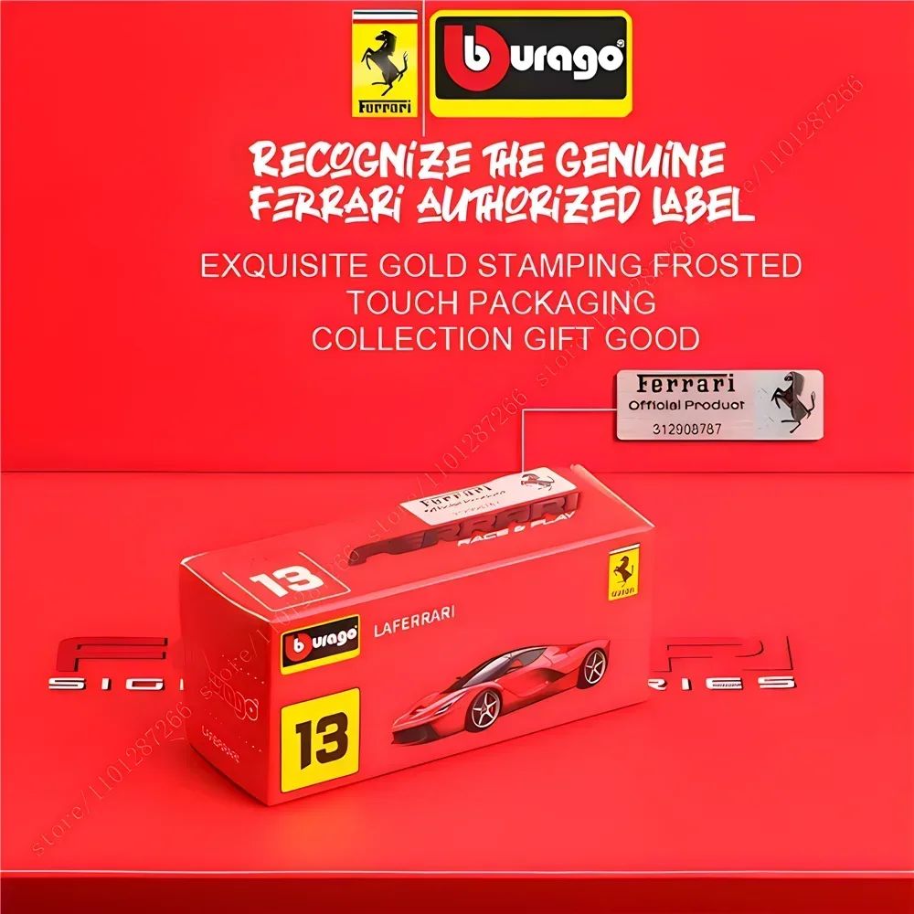 Bburago 1:64 Ferrari Enzo Replica Car Model Scale F40 F50 458 488 296 Diecast Traffic Miniature Art Figure Kid Boy Toy
