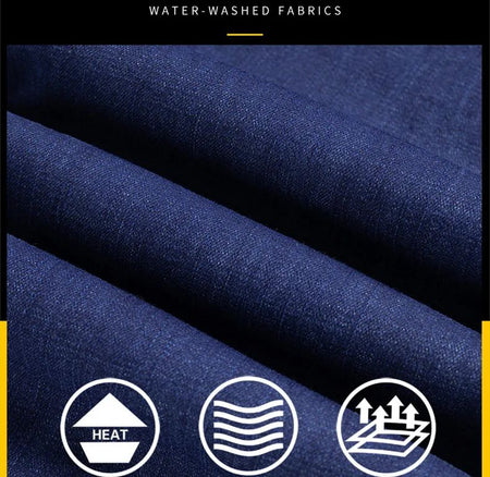 2025 New Classic  Men's Business Casual Velvet Jeans Winter Chinese Embroidery Straight Loose Warm Thick Pants