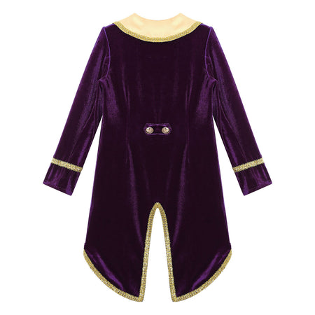 Boys Girls Prince Tuxedo Jacket Turn-Down Collar Coat Halloween Masquerade Theme Party Cosplay Costume Birthday Party Tailcoat