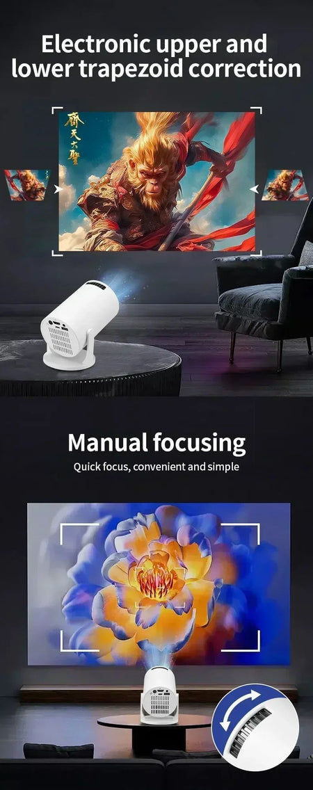 New Projector 4K Android 11 HY300 Wifi6 290ANSI Allwinner H713 BT5.0 1080P 1280*720P Cinema Outdoor Portable Projetors ?