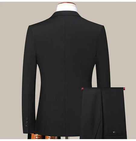 Suit 8XL (Blazer + Trousers) Men Korean Version of The Youth Elegant Fashion Simple Casual Gentleman Best Man Suit 2 Piece Suit
